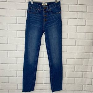 Madewell 9 inch mid rise skinny jean button fly size 24